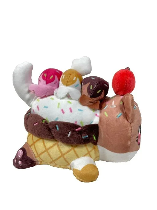 Aphmau MeeMeows 6" NEAPOLITAN Ice Cream Cat Plush - Picture 5 of 16